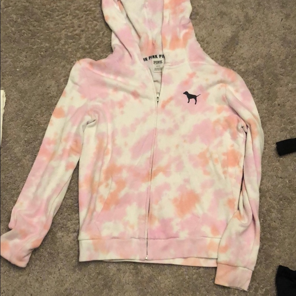 tie dye zip up hoodie